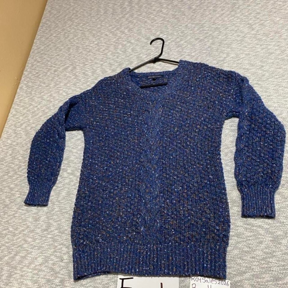 Adrianne Vittadini Blue speckled sweater pullover women M. SKU-C143#knitwear